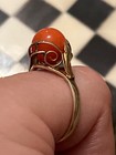 Vintage Chinese export 14k gold coral s7.5 ring TX 072726cCBZGG — photo 2