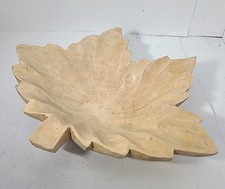 Beautiful Hand Carved Wooden Leaf Bowl, Hand Chiseled Wood, Wood Art