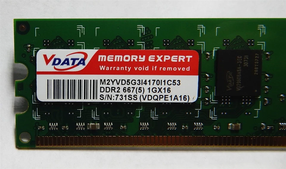4GB (4x1GB) DDR2-667 Non-ECC 240-pin PC2-5400 Desktop Memory SDRAM VDATA - Image 2 of 3