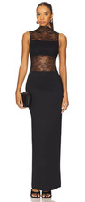 Alice + Olivia Nichol Lace Maxi Sleeveless Dress Black  Size: 6  $625