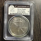 2011-W Burnished Silver Eagle 25th Anniversary Set Label PCGS MS 70First Strike