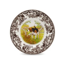 Spode Woodland Beagle Salad Plate - Hunting Dog Design, 8 Inch