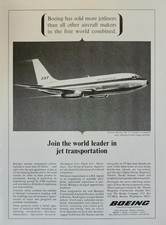 Boeing 737 Plane Aircraft Picture Magazine Ad Original Vtg Wall Art Leader
