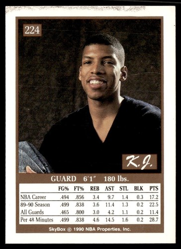1990-91 SkyBox Kevin Johnson Phoenix Suns #224 - Picture 2 of 2