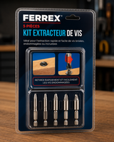 Ferrex Schraubenausdreher Bit-Set 5Tlg Schrauben Entferner Ausdreher A2