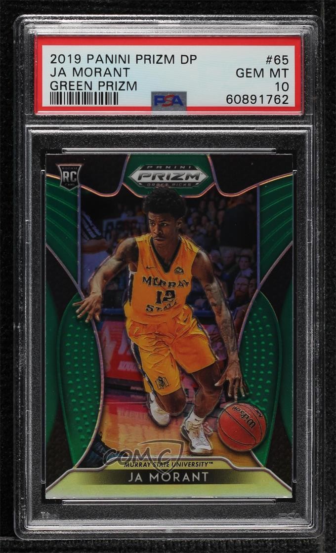 2019-20 Panini Prizm Draft Picks Green Prizm Ja Morant #65 PSA 10 GEM MT 01nw