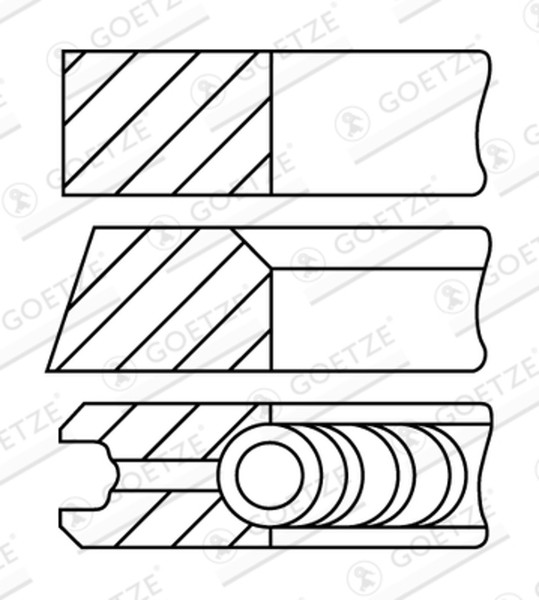 Goetze Engine Kolbenringsatz 08-183300-10 FüR Mercedes 124 W124 Model S124 S210-image