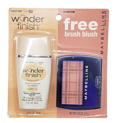 Maybelline Wonder Finish Liquid-to-Powder Foundation/Blush CLASSIC IVORY LIGHT 2