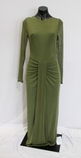 ASOS DESIGN Women's Mesh Long Sleeve Open Back Maxi Dress JK5 Olive Size 12 NWT