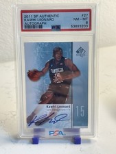 2011-12 KAWHI LEONARD UPPER DECK SP AUTHENTIC #27 ROOKIE RC AUTO AUTOGRAPH PSA 8
