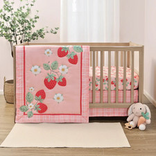 Strawberry Sweet 3 Piece Baby Girl Crib Bedding Set by The Peanutshell