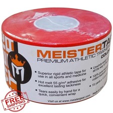 Meister 15Yd x 1.5" Athletic Trainer Tape - Red 6 Rolls