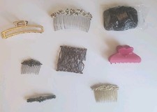 Vintage Art Nouveau Barrette, Combs, Claws Clips, Bridal Rose Motif Leaf Formal