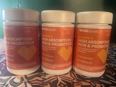 CVS Health Women's High Absorption Iron & Probiotics - 90 Capsules Total