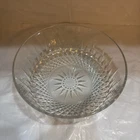 Vintage Diamond Point Arcoroc France Starburst Glass Serving Salad Fruit Bowl 9"
