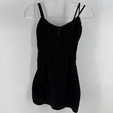 Cotton On Cooper Lace Trim Mini Dress Womens XS Black Back Zip Spaghetti Strap
