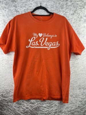 Point Sportswear 100% Baumwolle orange ''I love Las Vegas'' Sommer T-Shirt Urlaub