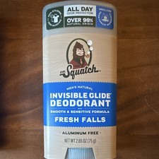 Dr. Squatch Invisible Glide Deodorant Stick Fresh Falls Aluminum-Free 2.65oz
