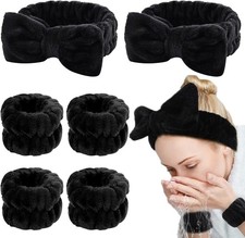 Spa Headband and Wristbands Set, Face Wash Headband Wrist Bands for