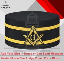 Cappellino Corona Loggia Blu Master Mason Nero con Doppia Treccia Nuovo Massone Massonico