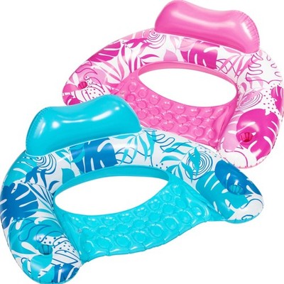 Inflatable Pool Floats for Adults, 2 Packs Pool Chairs with Cup Holders,Blow up