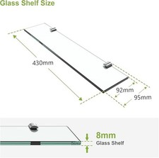 S'AFIELINA Floating Glass Bathroom Shelves Wall Mounted Storage Rack with Fixing