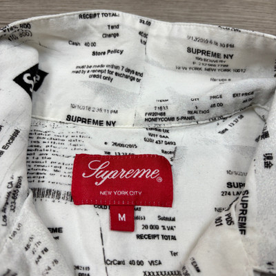 Rare Supreme Receipts Rayon Short Sleeve Button Up Shirt Men's