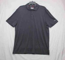 FILA Black Short Sleeve Buttoned Collared Polo Shirt Mens Size Large