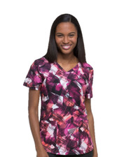 Dickies Women's Print Scrub Top DK731-GODI-Neck Going Digital Sizes XS to M