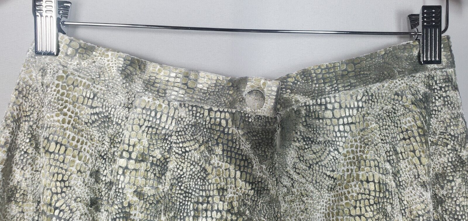 Vintage Womens Skirt S Silver Velvet Snakeskin Me… - image 5