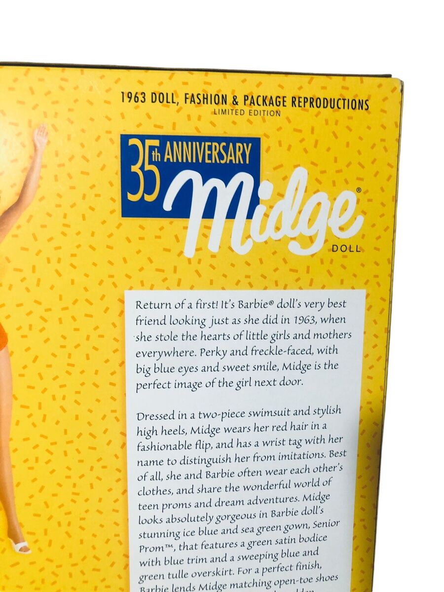 35th Anniversary Midge Senior Prom Barbie 1963 Reproduction 35th Anniversary Midge Senior Prom Barbie 1963 Reproduction