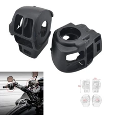Black Handlebar Hand Control Switch Housing Covers Kit For Harley Electra Glide