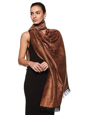 Women's Pashmina Wool Woven Soft Shawls, Wraps [Size: 40