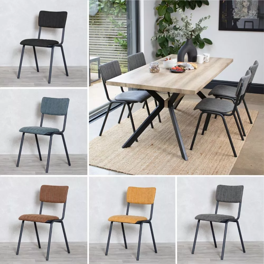 Dining chair with metal frame online