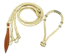 Calyx combo offer of Hand Braided Natural Rawhide Show Romal Reins & show Bosal