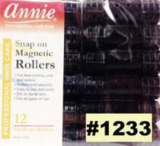 ANNIE SNAP ON MAGNETIC ROLLERS 12 MEDIUM ROLLERS 1233 3/4" DIAMETER