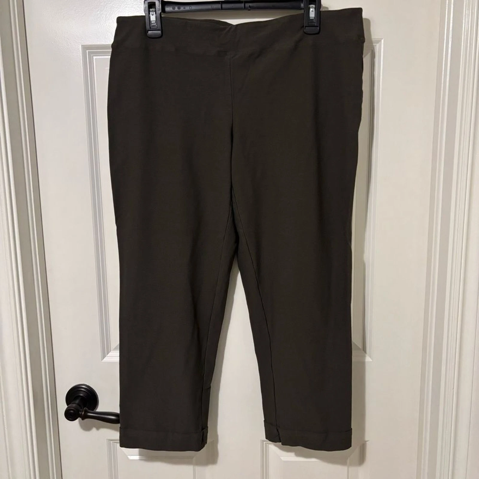 Eileen Fisher Dark Olive/Gray Cuffed Ankle Capri Pants Size L
Opens in a new window or tab