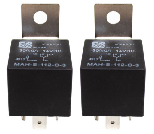 2Pcs Sealed Relay 12V 5 Pin SPDT 30/40 Amp Gold Automotive Car Truck Bike PEI - Picture 1 of 4