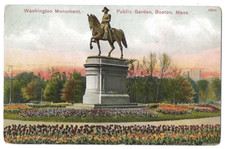 Boston Massachusetts c1910 Washington Monument, Equestrian Statue, Public Garden