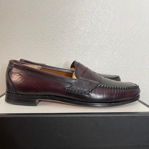 Allen Edmonds Walden 42477 Burgundy Leather Penny Loafer Dress Shoes Mens 14 D
