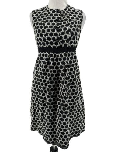 Anna Sui Anthropologie Women's Embroidered Polka Dot Sleeveless Dress Size 4