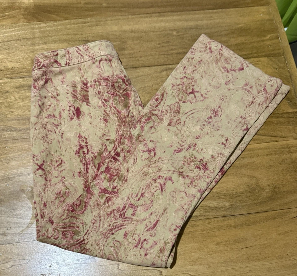 Pantalones Womyn Diseño Estampado Vintage Rosa/Tostado Talla 4 Y2K Arte Decoración Foto 3 de 4