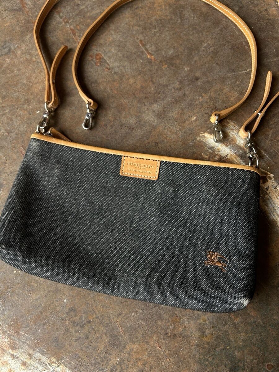 Vintage Burberry Blue Label Made In Japan Denim Purse Cross Vintage Burberry Blue Label Made In Japan Denim Purse Cross