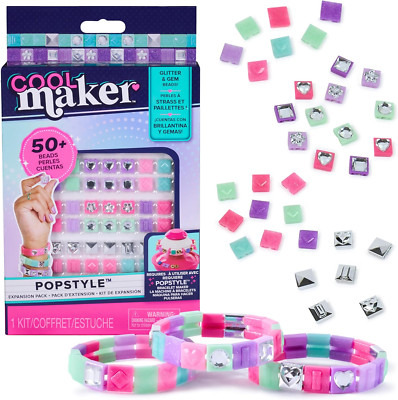 Cool Maker, Popstyle Expansion Pack, Bracelet Making Kit, over 50 Gem Beads, Mak