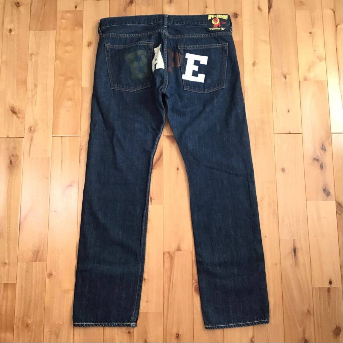 Kagoshima limited color BAPE LOGO denim pants A Bathing Ape Size M
