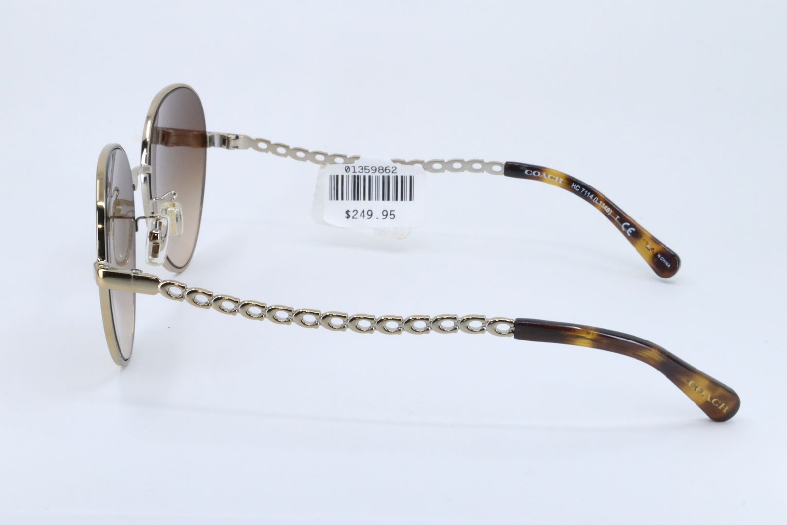 Coach HC7114 Light Gold Aviator Unisex Full Rim 56-18-140 Sunglasses
