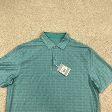 Hickey Freeman Polo Shirt Mens Large Aquamarine Swirl New