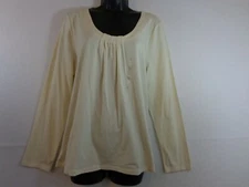 Liz Claiborne Blouse Women's XL Cream White Long Sleeve Pullover New With Tags