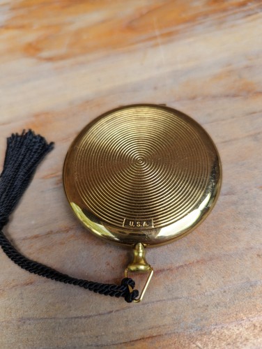 1940s Zell Fifth Avenue Powder Enamel Compact Pocket Watch Style Puff Sifter - Picture 2 of 7