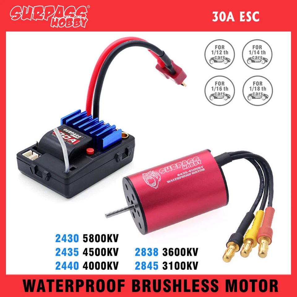 SURPASS HOBBY RC Transmitter w/Receiver Motor ESC Comb for 1/12 1/14 1/18 RC Car - Image 4 of 4